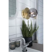 Globen Lighting stenska svetilka ART DECO, medenina/bela O 16 cm IP44 - Dnevna soba/jedilnica - Dizajn - brusena medenina, bela - Kovina