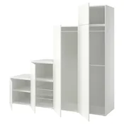 PLATSA Garderober sa 6 vrata, bela/Fonnes bela, 240x57x221 cm