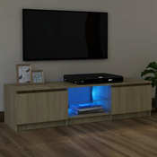 Greatstore TV omarica z LED lučkami sonoma hrast 120x30x35,5 cm
