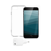 QDOS QDOS, Za?etni paket etui za iPhone SE/8/7/6 ZAŠČITA zaslona Omrežni polnilec, Prozorno, (21153696)