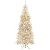 COSTWAY Umetno božično drevo LED srebrno 180 cm, (5000073813)
