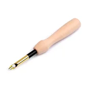 Vdolbena vezeninska igla z lesenim ročajem O3,5 mm, O5 mm - (O5 mm) naravni št.