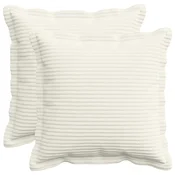 vidaXL Prevleka za blazino 2 kos HOUTEN Krem 50 x 50 cm korduroy