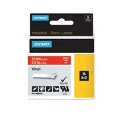Dymo trak Rhino 12mm, bela na rdeči, vinil (1805416)