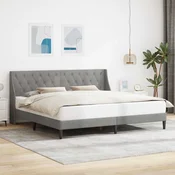 Krevetna konstrukcija Svijetlo siva 200 x 200 cm Baršun