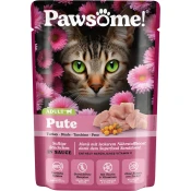 Pawsome! Mokra mačja hrana Adult - puran - 85 g