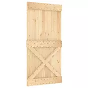 Vidaxl Drsna vrata NARVIK Naravna in črna 100 x 210 cm (213,5 cm)