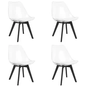 BE Stol MARK - prozorne/črne noge x 4
