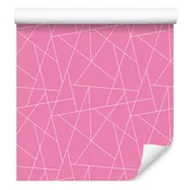 Tapeta z geometrijskim vzorcem pudrasto roza, spodnji del pudrasto roza 50x1000 cm