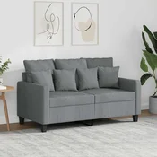 Vidaxl Dvosed svetlo siv 120 cm blago