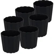 shumee Plastični cvetlični lonček za rože in zelišča na balkonu ali terasi, antraciten, 15 cm, 6 kosov.