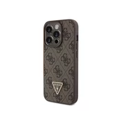 Guess GUHCP15LP4TDPW iPhone 15 Pro 6.1 brown hardcase Leather 4G Triangle Strass (GUHCP15LP4TDPW)