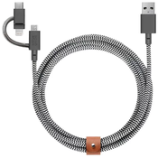 Native Union Belt Universal Cable (USB-C – Lighting/USB-C) 1.8m, zebra (BELT-CCL-ZEB-NP)