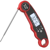 Dardanar Kuhinjski digitalni termometer za meso svetlobno hiter IP67 vodotesen z odpiračem za steklenice, magneten, vrtljiv za 180°, rdeč, (21199396)