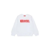 Otroški bombažen pulover Diesel SGINNL8 OVER SWEAT-SHIRT bela barva, J02040