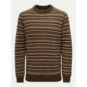 Only & Sons Pulover Musa 22027268 Rjava Regular Fit
