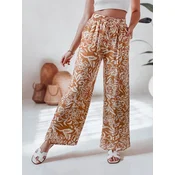 Spodnie damskie materiałowe wide leg TROPICAL SUN kamelowe Dstreet