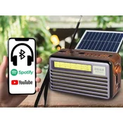 LTC LIWA Retro LX521BTS prenosni radio s solarnim panelom – FM/AM/SW, Bluetooth, USB