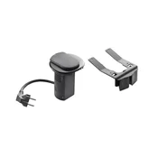 54086 ŠKATLA ZA NAMIZNO OPREMO 2P+E+USB ČRNA LE054086