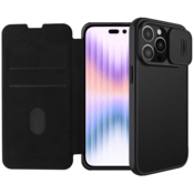 Nillkin Preklopna torbica QIN Pro z zaščito kamere za iPhone 14 Pro - črna