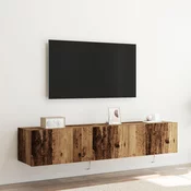 TV zidni ormar s LED svjetlima 2 pcs Staro drvo 80 x 35 x 31 cm