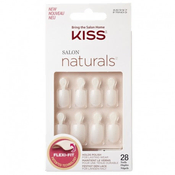 Kiss Kiss Salon Naturals Double Take Kit 28 Unghie Artificiali Bianche Corte Punta Squadrata E Colla 2 Gr