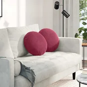 Jastucici za sjedenje 2 pcs Vinska crvena O 40 x 13 cm Baršun