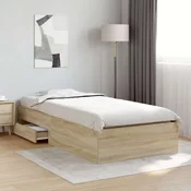 vidaXL vidaXL Postelja Sonoma Hrast 90x190 cm Inženirski Les, (22083619)
