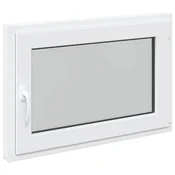 Vidaxl Okno za klet RISOR 90 x 60 cm PVC in steklo Bela