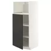 METOD Visoki element za ugradne uredaje, bela/Nickebo boja antracita, mat, 60x60x140 cm