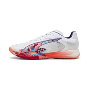 PUMA Accelerate NITRO?c SQD 4 Mathias Gidsel Handball Shoes Unisex, Shoes, White/Glowing Red/Lapis Lazuli, 37.5