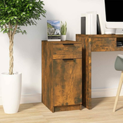 Greatstore Omarica za pisalno mizo dimljeni hrast 33,5x50x75 cm konst. les