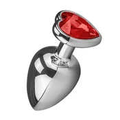 Metalni Butt Plug Kristal - Crvena, 6cm x 2.7cm