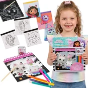 DreamWorks Gabbys Dollhouse Ustvarjalni komplet, slika za odkrivanje s pobarvanko za deklice, umetniški komplet