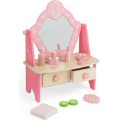 Bigjigs Toys Drveni kozmeticki stol roza