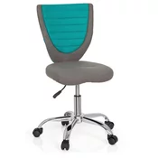 MID.YOU Mladinski Vrtljivi Stol Kiddy Comfort, Siva, Turkizna
