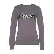 BENCH Sweater majica  siva / tamo siva / bijela
