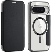 GS Preklopni ovitek za Google Pixel 10/10 Pro, denarnica RFID MagSafe z zaščito kamere, črn