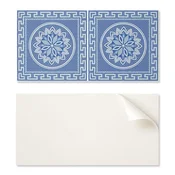 shumee Paket PVC ploščic z dekorjem za kuhinjo ali kopalnico, mozaik, cvetlični vzorec, 10x40x20 cm