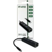 Inter-tech USB razdjelnik s gigabit mrežnim adapterom IT-410, LAN, USB-C, 3-ports USB 3.0