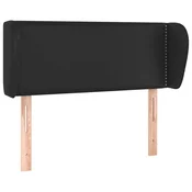 Vidaxl Vzglavje z ušesi črno 83x23x78/88 cm umetno usnje