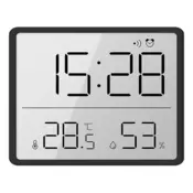 IRIS DC-111-B digitalni sat s prikazom temperature i vlažnosti i alarmnom funkcijom, crni