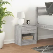 vidaXL Nočna omarica s predalom siva sonoma 39x28x41 cm
