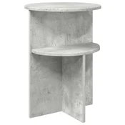 Vidaxl Stranska miza Betonsko siva O 39,5 x 55 cm Inženirski les