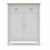 Bela/naravna visoka komoda iz masivnega bora 90x110 cm Misti – Marckeric