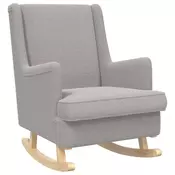 vidaXL Zibajoči stol Svetlo siva 62 x 80 x 85 cm Ovčja tkanina