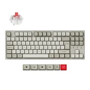 Keychron C1 Pro mehanska tipkovnica, TKL 80%, rdeča stikala, bela (C1PX-M1-UK)