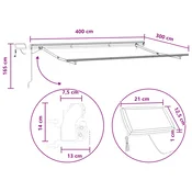 vidaXL vidaXL Retraktilna tenda Svetlo siva in bela. 400 × 300 cm, (5000252350)