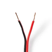 Nedis Kabel za zvočnik | 2x 0,75 mm2 | CCA | 100,0 m | Okrogla | PVC | Rdeča/črna | Emballage