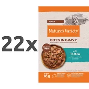 Natures Variety Bites in Gravy Cat Adult tuna v omaki, vrečka - 85 g 22 x 85 g